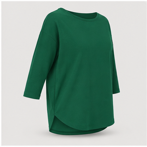 T-shirt da donna <span class=keywords><strong>verde</strong></span> <span class=keywords><strong>smeraldo</strong></span> girocollo a maniche a tre quarti vestibilità comoda WTS-0027 - Product Image 4