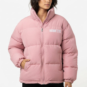 Custom Logo <b>Women's</b> <b>Winter</b> <b>Padded</b> Jacket Regular Fit Quilted Puffer <b>Coat</b> Full Zip OEM ODM Manufacturer - Product Image 1