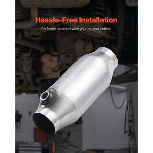 Convertitore Catalitico Universale a 2 Pezzi ad Alto Flusso per Auto, Ingresso/Uscita da 2,5 Pollici, Sostituzione Diretta con Porta O2 - Product Image 6