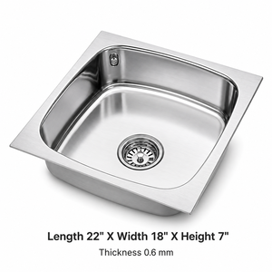 Modern Stainless Steel Square 304 <b>Kitchen</b> <b>Sink</b> Oval Bowl Wash Basin Countertop <b>Sink</b> - Product Image 5