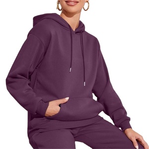 Sudadera con Capucha de Forro Polar para Mujer, Color Sólido, con Bolsillos, Estilo Casual para Otoño, Manga Larga, Tejida, Servicio OEM - Product Image 6