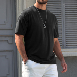 เสื้อยืดผู้ชายคุณภาพสูง ผลิตจากผ้าฝ้ายออร์แกนิค รับสกรีนโลโก้  แบบปกติและแบบโอเวอร์ไซส์ สำหรับผู้ชาย ขายส่ง - Product Image 3