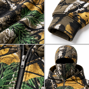 Pasamontañas de Camuflaje Tejido Personalizado para Hombre con Cremallera Completa, Venta al por Mayor OEM, Ropa de Exterior - Product Image 5