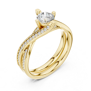 แหวนเพชรทรงกลมทองคำ 14K สำหรับผู้หญิง |   ของขวัญวันครบรอบ |   เพชรที่เพิ่งเพาะเลี้ยง - Product Image 5