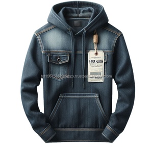 แจ็กเก็ตมีฮู้ดของผู้ชายเสื้อผ้าฤดูหนาวเสื้อแจ็คเก็ตยีนส์ฟอกทึบมีกระเป๋า XS-XL สำหรับฤดูหนาว - Product Image 6