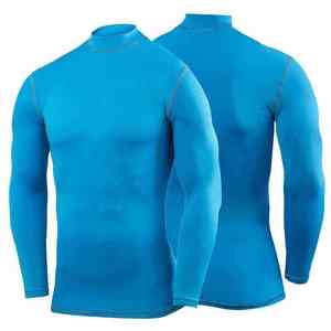 Eco-Friendly Men's Gym Fitness Compression Shirts Polyester Cotton Quick Dry Breathable Full <b>Sleeve</b> Customizable Sizes & Color - Product Image 1