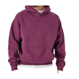 Sweat à capuche polaire oversize personnalisé pour homme, style urbain, couleur unie, pour l'hiver, vierge, design imprimable, pour la vente en gros - Product Image 1