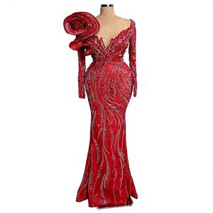 Robe de soirée de luxe sans bretelles, longueur ras du sol, avec soutien-gorge intégré, respirante, éco-responsable, sexy, pour demoiselle d'honneur, élégante, ornée de perles, coupe sirène, grandes tailles - Product Image 1