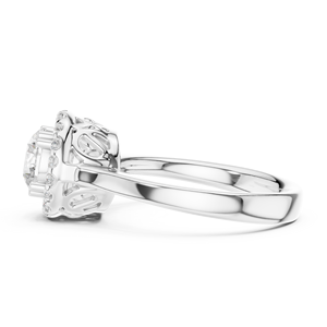 Anillo Halo de Diseño con Diamante Cultivado en Laboratorio de Corte Redondo de 1 Quilate, Anillo Solitario Clásico para Mujer con Certificado IGI - Product Image 4