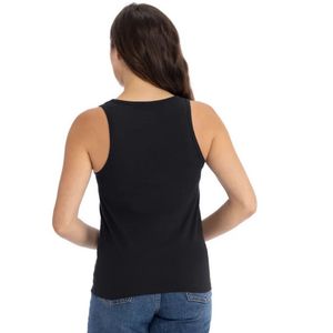 Camiseta sin mangas de algodón para mujer al por mayor, ligera, cuello redondo, informal, básica, con logo personalizado, fabricante de ropa - Product Image 2