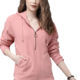 ATELIER SPORTS เสื้อสเวตเชิ้ตมีฮู้ดสำหรับผู้หญิง สีชมพูล้วน ผ้าฝ้ายถัก สวมใส่สบาย ฤดูใบไม้ร่วง แขนยาว ทรงปกติ ระบายอากาศได้ดี ไม่บุซับใน - Product Image 4