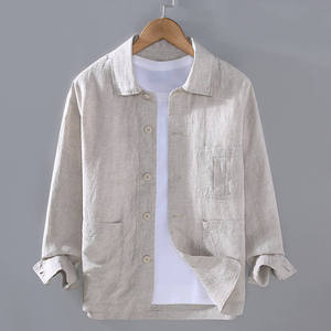 เสื้อเชิ้ตแขนยาวผู้ชายทรงปกติ สีพื้น ผ้าฝ้ายทอ 100% สีเขียว สวมใส่สบายๆ - Product Image 6