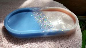 Plateau en résine thème mariage avec incrustation de perles pour événements élégants, présentation de cartes et de cadeaux, plateau de service décoratif en gros - Product Image 2