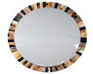 Wall Mounted Buffalo Horn Mirror Frame Handmade High-Polished Natural Cow Horn Art Deco Design Customized Size Home Decor Fir - Product Image 6