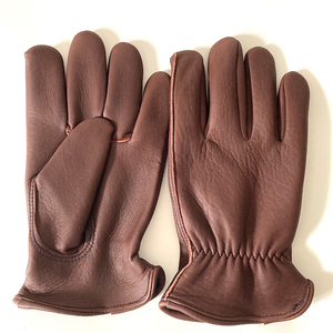 Leather <b>Gloves</b> Wrist Length Unlined <b>Thermal</b> Plain Style for Outdoor Winter Use - Product Image 5