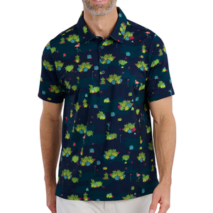 Polos de golf de producción personalizada Performance Premium Fabric Polo Impresión de sublimación completa Polos de golf para hombres - Product Image 1