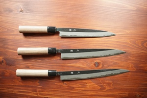 Tosa-uchihamono Sujibiki Hand Forged Carbon Steel Chef <b>Knife</b> Wood Handle 8-9.9in Blade for Professional <b>Fish</b> Sushi Preparation - Product Image 2