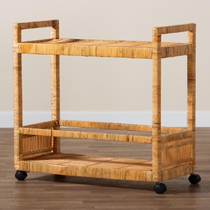 Carritos de cerveza de ratán natural, carritos de servicio de vino tejidos, carrito de vino con ruedas, excelente precio - Product Image 1