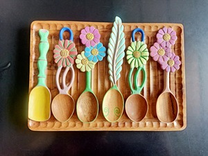 Cuchara de Madera Hecha a Mano con Forma de Abeja para Niños, Madera de Acacia Roja Natural, Alimentación de Bebés, Ecológica, Chapada en Oro, Mango Largo - Product Image 5