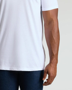 เสื้อยืดโอเวอร์ไซส์ผ้าฝ้ายถักสำหรับผู้ชาย พิมพ์โลโก้ตามสั่ง ผ้ากันยับและระบายอากาศได้ดี เหมาะสำหรับสตรีทแวร์ - Product Image 4