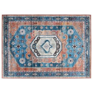 Tapis de salon vintage vieilli 5 x 7 pieds, à poils ras, en microfibre, fabriqué à la machine, sans perte de poils - Product Image 1