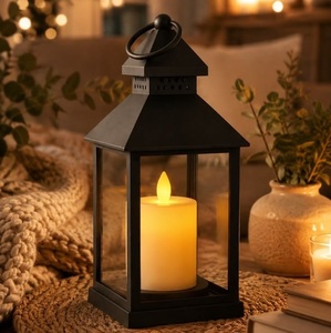 Kraft World LI-430 Handmade Eco-Friendly Portable Golden Perforated Metal <b>Lantern</b> <b>Lamp</b> Moroccan Lattice Cutwork Tea Light Holder - Product Image 2