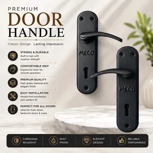 Poignée de porte universelle KELLTON en acier inoxydable, étanche, avec bouton-poussoir, design moderne ambidextre pour chambre, hôtel, villa - Product Image 1