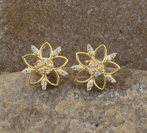 Pendientes Minimalistas de Plata 925 con Circonita Cúbica, Bañados en Oro, de Lujo, para Uso Diario, Regalo de Boda, Joyería - Product Image 5