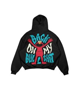 เสื้อฮู้ดดี้ Back My Bulz Shit Elmo สำหรับผู้ชาย ทรงโอเวอร์ไซส์ สไตล์ลำลอง ลายการ์ตูน สีดำ ผ้าถัก 100% ผ้าฝ้ายฟลีซ ระบายอากาศได้ดี เหมาะสำหรับฤดูหนาว ผลิตตามแบบ OEM ปักลาย - Product Image 1