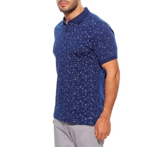 Chemise de golf pour homme de qualité supérieure, imprimée numériquement sur le devant, bleu marine royal, motif paisley, 100% coton, anti-rétrécissement, 180g, manches courtes, été - Product Image 4