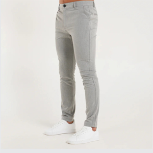 Pantalones Chinos Casuales de Lona para Hombre, Corte Slim, Ajustados al Tobillo, con Bolsillos, Presillas para Cinturón, de Cuero, Antiarrugas, Teñido Liso - Product Image 3