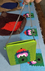 Monedero de Cuentas Coloridas Hecho a Mano para Niños, Cartera de Tela Personalizada con Cierre de Cremallera, Monedero de Bolsillo, Arte y Manualidades - Product Image 5