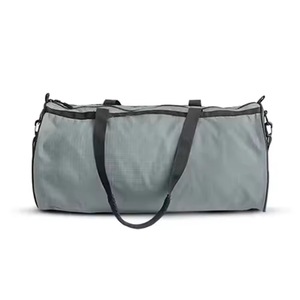 Gray Nylon <b>Duffel</b> <b>Bag</b> 30-<b>40L</b> with Shoulder Strap and Zipper Pockets - Product Image 1
