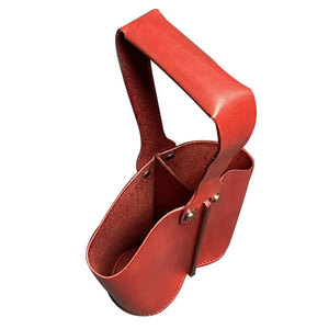 Sac de transport pour bouteille de vin en cuir, rouge, jaune, marron, fait main, pliable, réutilisable, pour pique-nique, fête, cadeau - Product Image 5