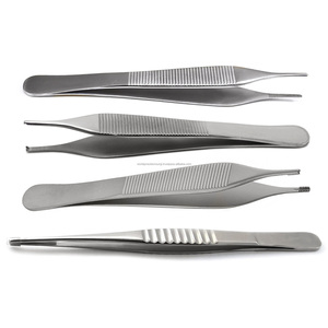 Pinces à coton dentaire, pinces à tissus, pinces chirurgicales de dissection en acier inoxydable à pointe dentelée, ensemble d'instruments manuels CE - Product Image 6