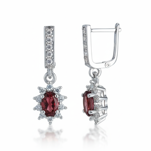 Lightweight 925 Sterling <b>Silver</b> Chandelier Amethyst Earrings Cute Style for Women's Parties Rhodium Plated Customized Color - Product Image 6