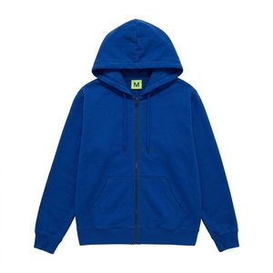 Sudadera con capucha unisex al por mayor de algodón de 330 g/m² con cremallera, lisa y personalizable, para otoño, estilo casual - Product Image 1
