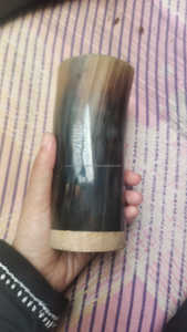 แก้วลายหมีแบบวินเทจทำมือรูปเขาสัตว์แกะสลักแบบสั้นทำด้วยมือทำจากธรรมชาติสไตล์สัตว์โบราณออกแบบได้ตามที่ต้องการ - Product Image 2