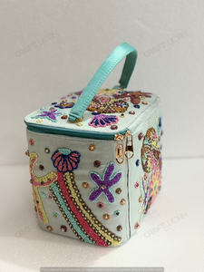 Trousse de Maquillage Artisanale Thème Océan, Ornée de Perles, Boîte de Rangement Coquillages et Perles, Fournisseur en Gros OEM Export - Product Image 5