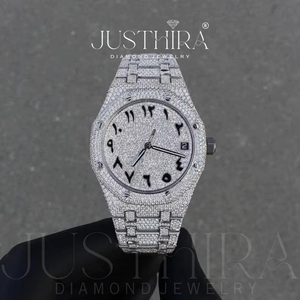 Unique Design Fashion Moissanite Diamond <b>Watch</b> for Couples Matching Luxury Wristwatch <b>Set</b> with Shiny Stones Available For Sale - Product Image 4