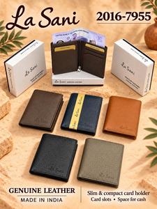 Porte-cartes de crédit fin en cuir véritable La Sani avec espace pour espèces - Product Image 6