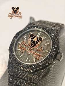Montres de luxe personnalisées en acier inoxydable avec diamants Moissanite, mouvement à quartz, bracelet 20 mm, style Hip Hop, vente en gros - Product Image 5