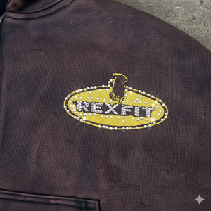 Rexfit Sports Rexfit Sports Mens Heavyweight Acid Wash Zip Hoodie Street Style Custom Print OEM ODM Full Zipper Hoodies OEM - Product Image 5