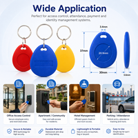 Porte-clés RFID personnalisé TK4100 EM4200 programmable, fréquence 125 kHz, étanche, en ABS, avec porte-clés