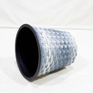 Top Rated Synthetic Wicker Tapered <b>Planter</b> Pot with Denim Blue Ombre Gradient Design - Product Image 3