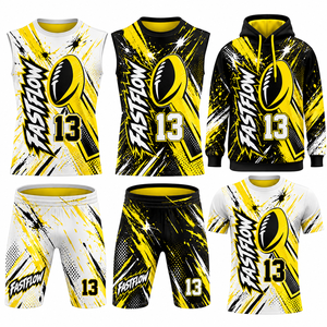 Impression par transfert thermique OEM, tissu 100% polyester, sélection directe d'usine, uniformes de football américain 7 contre 7 pour équipes et clubs, ensemble complet - Product Image 4