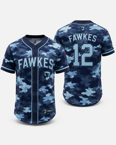 Fawkes Maillot de baseball pour homme, imprimé camouflage, manches courtes, évacuant l'humidité, respirant, coupe régulière, vêtements de sport toutes saisons - Product Image 1