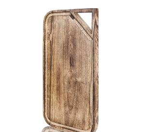 เขียงไม้สไตล์ชนบทสำหรับประสบการณ์การทำอาหารแบบดั้งเดิม พร้อมลายไม้ธรรมชาติและฐานที่แข็งแรง - Product Image 3