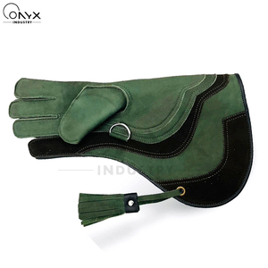 Gants de fauconnerie robustes en cuir véritable, protège-mains pour l'entraînement des oiseaux, anti-morsure et anti-griffures, gants de manipulation haut de gamme - Product Image 2
