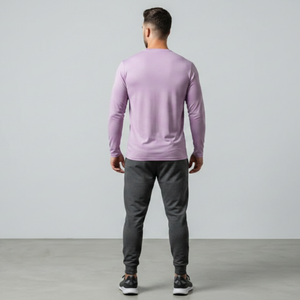 Camiseta de Manga Larga para Hombre, Diseño Sencillo, Color Sólido, Mezcla de Algodón, Ecológica, para Usar en Verano - Product Image 2